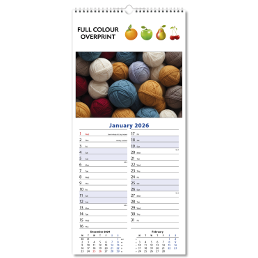 Small Slimline Templated Bespoke Calendar